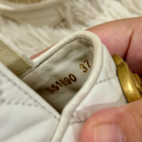 Gucci GG Marmont Women's Espadrille Wedge Sandals White Size 37 - Picture 13 of 13